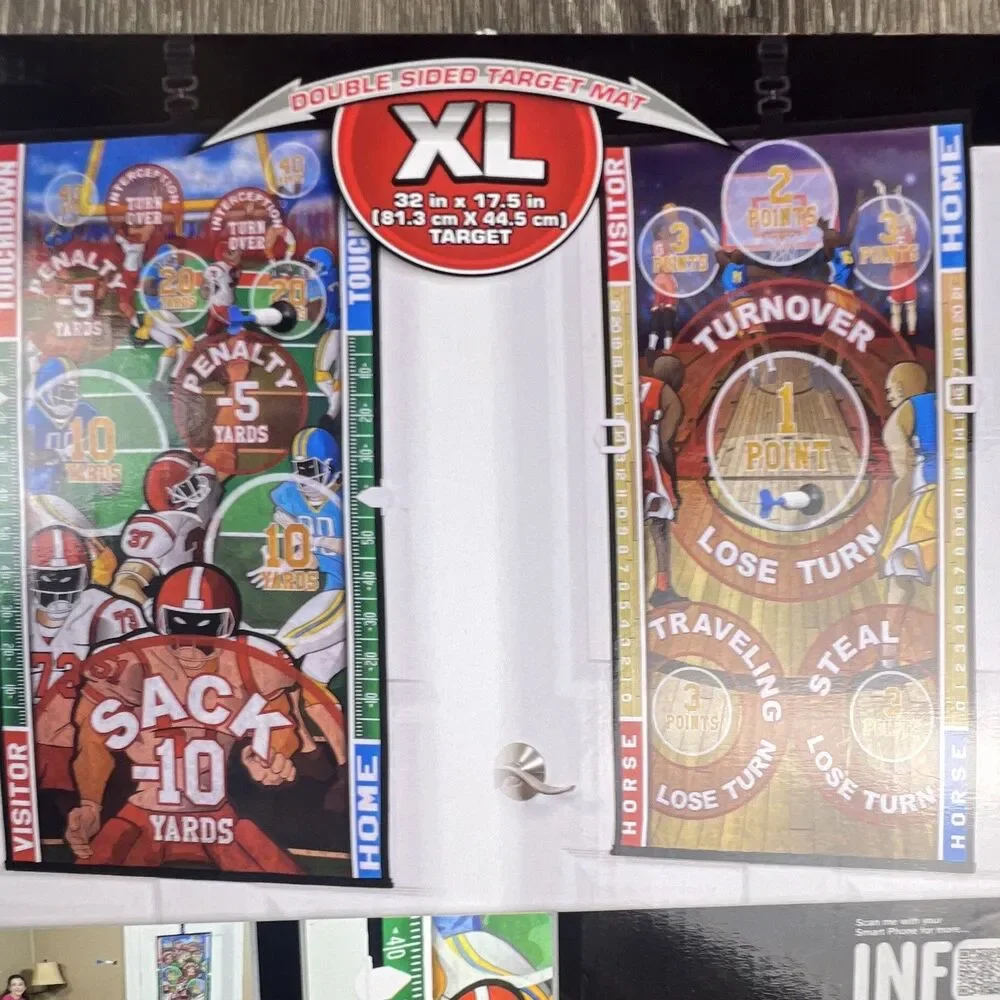 Majik Oversized 2-in-1 Football & Basketball Darts XL Set w/ 3 Darts Spinner